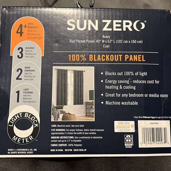 1 panel BLACKOUT Curtain. 40”Wx 63”L - Picture 2 of 3